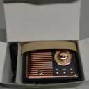 Dosmix Retro Bluetooth Speaker, Vintage Decor,Small Wireless Bluetooth Speaker,Cute Old Fashion Style for Kitchen Desk Bedroom Office Outdoor,Birthday Gifts for Women Men Teens (Black)