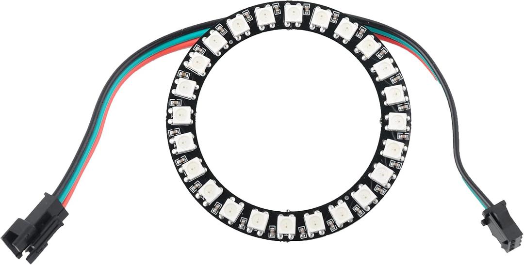 24 RGB LED Rings 24 X WS2812B 5050 Full Color with Integrated Drivers 24 Bits forArduino Raspberry Pi ESP8266 Nodemcu DC5V