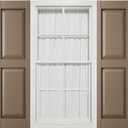 12"W x 39"H Mid-America Vinyl, Standard Size Williamsburg Double Panel Shutters, w/Installation Shutter-Lok's & Matching Screws (Per Pair), 385 - French Roast