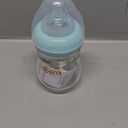 Glass Baby Bottles, Anti Colic Breastfeeding Bottle with Natural Response Nipple for Newborn Preemie 0+ Month, BPA Free, Wide Neck, Blue/5oz