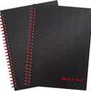 Black n' Red Notebooks, Business Journals, 2 Pack, 8-1/4" x 5-1/4", 70 Sheets, Ruled, Optik Paper, Scribzee App, Hardcover, Wirebound, Black (400163208)
