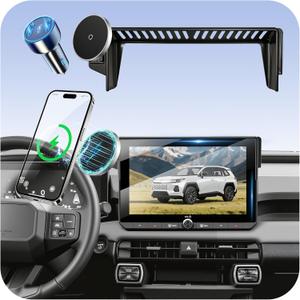 Car Phone Holder for Toyota RAV4 (2026,10.5 inch),MagSafe Car Mount Charger,Magnetic Phone Holder,15W Wireless Charging,Screen Phone Holder,360 & Hands Free,RAV-4 Interior Accessories