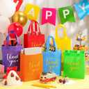 Sweetude 30 Pcs Thank You Gift Bags with Handles, Reusable Non Woven Foldable Goodie Bags Bulk for Graduation Easter Wedding Bridesmaid Favors(10 x 8 x 4 Inch,Colorful)