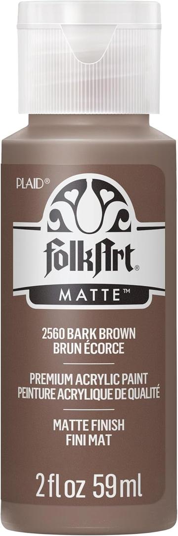 FolkArt Acrylic Paint in Assorted Colors (2 oz), 2560, Bark Brown (2 Fl Oz (Pack of 1))