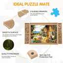 Small Puzzle Board with Large Drawers & Cover Mat Portable 19.3" x 24.8" Jigsaw Table for Organized Puzzling Ideal for Small Puzzles(300-500Pcs)