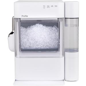 GE Profile Opal 2.0 Ultra Nugget Ice Maker with .75 Gallon Side Tank and Scale Inhibiting Filter, Scoop Included, 38 lbs in 24 Hours, Pellet Ice Machine with WiFi & Smart Connected, Stone White