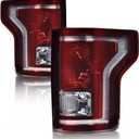 G-PLUS Tail Lights Set Compatible with Ford F150 2015 2016 2017,Left & Right Rear Lamps Brakelights w/bulb Smoke lens Luces Traseras, Faros Traseros Rear Brake Lamps Assembly
