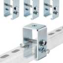 Upgrade Channel Trolley Track Hanger Bracket for UNISTRUT Strut Channel, 1-5/8 Intermediate Support Hange Bracket for All 1-5/8" Channel Trolley Track(4 Pack)