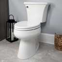 Mayfair Linden Slow Close Toilet Seat, Non Slip Heavy Duty Wood, Easy Install, Made in USA, Elongated, White, 2 Pack