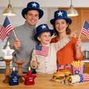 4th of July Star Shaped Flameless Candles with Remote and Timer, Real Wax Red White and Blue LED Candles, 250th Anniversary Patriotic Battery Operated Fourth of July Decor Set