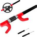 Car Steering Safety Wheel Lock Anti-Theft Device,Multiple Password High-Security Vehicle Lock, Adjustable Heavy-Duty Protective Retractable Universal Steering Lock for Cars, SUVs, Trucks