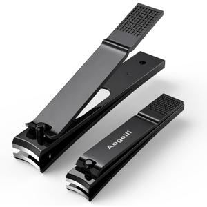 5 x Aogeili Long Lever Nail Clippers with File for Thick Toenails & Fingernails