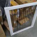 ZJSF Freestanding Foldable Dog Gate for House Extra Wide Wooden White Indoor Puppy Gate Stairs Dog Gates Doorways Tall Pet Gate 4 Panels Fence