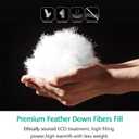 APSMILE Fluffy Down Feather Fibers Comforter King Size, Organic Cotton Cover Down Feather Fibers Duvet Insert for Warm Weather, High Fill Power Lightweight Blanket for Summer (Ivory White, 106x90)