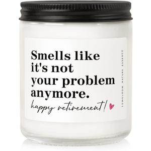 Retirement Gift for Woman, Men - 9oz Lavender Scented Soy Wax Candle- Best 2026 Retired Gifts for Women, Men, Friends, Coworker, Teacher, Funny Retirement Candle Decoration