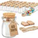Ritayedet 40 Pack Glass Favor Jars with Cork Lid, 3.4 oz Small Glass Bottles for Wedding Favor, Baby Shower, Party Favor, Gift Jars for Candy, Bonus Twine and Labels