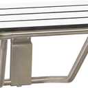 18" x 15" Phenolic White 3 Slats Folding Wall Mount Shower Seat Bench, ADA Compliant