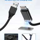 2 x Magtame StayCable USB A to Lightning Cable with Magnetic Keeper 3.3FT, Fast Charging and Data Sync, Braided Anti-Tangle Cord for Phone 12,13,14, Desk Accessories Original Design