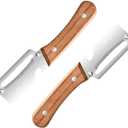 2PCS Multi-Functional Vegetable Peeler, Stainless Steel Ultra Sharp Blade with Wooden Handle, Fruit & Potato Peeler with Built-in Bottle Opener for Kitchen Use