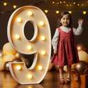 Marquee Numbers 4 Feet Tall Large Light Up Numbers 9th 90th On Cloud 9 Birthday Decorations Big Yellow Light Outdoor Anniversary Decorations Balloon Arch Kit Party Backdrop 9