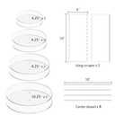 Boyun Acrylic Cake Disc, Clear Cake Decorating Supplies with 8 Round Acrylic Discs,2 Icing Scraper And 4 Center Dowel For Make Your Cakes, Acrylic Discs For Icing Cakes(4.25/6.25/8.25/10.25 Inch)