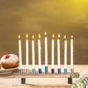 Yair Emanuel Anodized and Hammered Strip Menorah - Blue