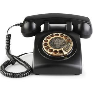 Sangyn Retro Rotary Landline Phones with Mechanical Ringer, Volume Control, Redial, No AC Power Required Vintage Corded Phones Old Fashioned Antique Telephone for Home Office for Decor