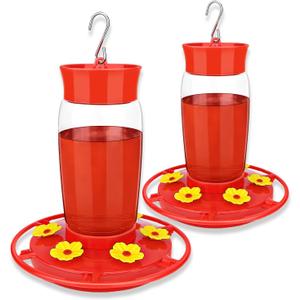 Hummingbird Feeder, 2Pack Hummingbird Feeders for Outdoors Hanging ant and Bee Proof, Humming Birds Feeders for Outside, Plastic Hummingbird Feeder, Humming Bird Feeder 23 OZ