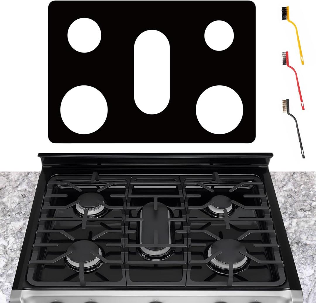 Stove Cover For LG 30 Inch Gas Range Model LGLDG4315 LRG4115 LRG4113 LDG4313 LRGL5825 LRGL5925 LSGL6335DF, Upgraded 0.4MM Thickness Reusable Stove Burner Covers For LG Stove Protector