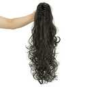 IMISSU Thick Mess Curly Jaw Claw Ponytail Hair Pieces Extensions Pony Tail Clip in Hairpiece 24 Inches (Black Brown)