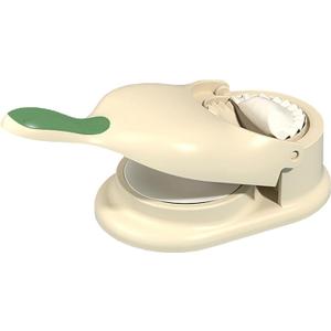 2 in 1 Dumpling Maker, Baking Pastry Pressing Dumpling Skin Wrapper Mould, Manual Dough Press Maker, for Empanada, Ravioli, Pierogi, Hand Pie Pot Stickers, Jamaican Beef Patties(Beige)
