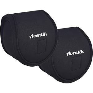Aventik Neoprene Fly Fishing Reel Case Pouch Cover Fitting 5/6 7/8wt Fly Reel Storage (Black, 2-PACK 5/6)