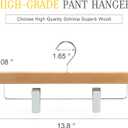 TOPIA HANGER Pants Hangers, Luxury Natural Wooden Skirts Hangers with 2 Big Premium Metal Clips and 360 Swivel Anti-Rust Flat Hook, 20 Pack Boutique Hanger for Skirts, Trousers, Jeans, Slacks, CT03N