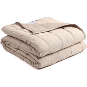 BB BLINBLIN Cooling Weighted Blanket Heavy Blanket, Calm and Sleep, Premium Soft and Comfortable Material and Glass Beads (Mocha, 60''x80'' 20lbs), Suit for Adult(~190lb) Use on Queen/King Bed