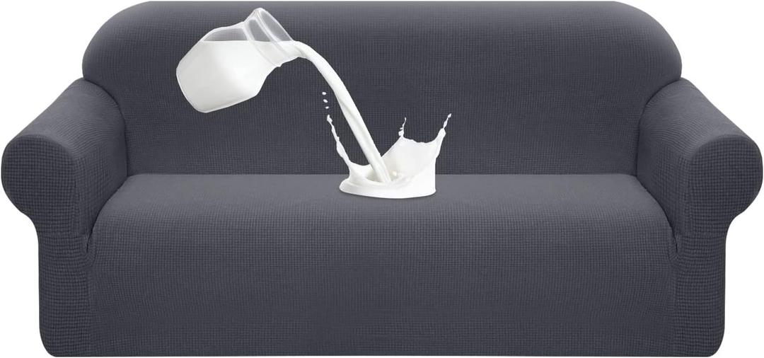 Granbest Premium Water Repellent Sofa Cover High Stretch Couch Slipcover Super Soft Fabric Couch Cover (Gray, Large)  