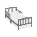 Dream On Me Classic Design Toddler Bed In Cool Grey, Greenguard Gold And JPMA Certified, Low To Floor Design, Two Side Safety rails, Non-Toxic Finishes, Wooden Nursery Furniture (Steel Grey)