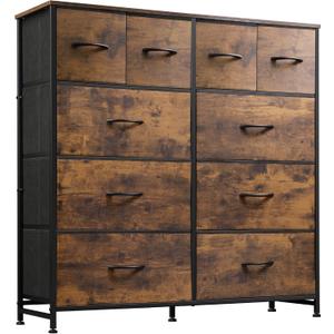 WLIVE Dresser for Bedroom with 10 Drawers, Wide Fabric Dresser for Storage and Organization, Bedroom Dressers, Chest of Drawers for Living Room, Closet, Hallway, Rustic Brown Wood Grain Print WLIVE Dresser for Bedroom with 10 Drawers, Wide Fabric Dresser for Storage and Organization, Bedroom Dressers, Chest of Drawers for Living Room, Closet, Hallway, Rustic Brown Wood Grain Print