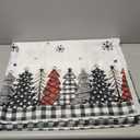 Horaldaily Christmas Tablecloth 6084 Inch Rectangular, Christmas Trees Buffalo Plaid Black Washable Table Cover for Party Picnic Dinner Decor (59.1" x 83.9" (Rectangular))