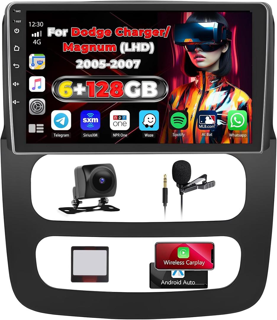 8Core 6+128G Inefala for Dodge RAM 1500/ 2500/ 3500 2002-2005 Android Car Stereo with Wireless Carplay Android Auto, 9" Touchscreen with GPS WiFi Bluetooth FM/ RDS 32EQ DSP 59UI SWC Backup Camera Canbus