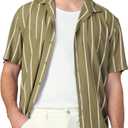 Joe's Jeans Men's Camp Shirt, Olive Stripe
(X-Large)