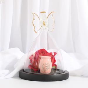 Butterfly Mini Urn,Small urns for Human Ashes Keepsake,Glass Angel Figurine with Roses Ashes Holder Small Ash Urn Little urn Mother for Women Beautiful Mini Sharing Funeral Urns