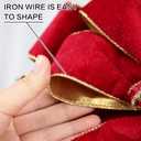 SY Super Bang Velvet Christmas Tree Topper, Red/Gold 48x12 Inch Christmas Bow Tree Topper for Xmas Tree Decorations, for Xmas Ornaments Holiday Home Indoor/Outdoor Wedding Thanksgiving Decor.