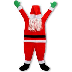 YEAHBEER 4.92 FT Christmas Hanging Santa Claus,Christmas Outdoor Decoration for Gutter or Roof/Chimney/Tree/Porch