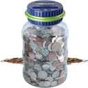 Discovey Digital Coin Counter Money Jar, LCD Screen, Automatic Piggy Bank Savings for US Coins, Keeps Track of Deposits, Battery Operated, Kids Gift