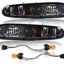 PIT66 Smoked Turn Signal Lights, Compatible with Mazda MX-5 Miata 1990-1997 W/Bulbs Smoked Lens Left Driver Side and Right Passenger Side Halogen