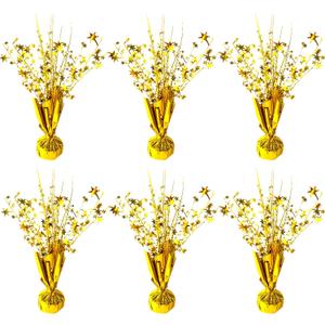 FUBININA 6 Pack Metallic Foil Spray Centerpiece Star Table Decoration Burst Table Centerpieces for Birthday New Years Nye Wedding Anniversary Graduation Holiday Party Supplies Decor, Gold
