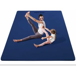 YOTTOY Large Yoga Mat (75 * 52 * 1/2inch),Extra Wide TPE Exercise Mat,Non-Slip Workout Mat for Pilates, Fitness, Barefoot, Home Gym Studio with Strap and Towel