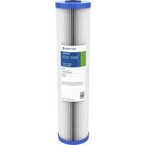 Pentair Pentek R30-20BB Big Blue Sediment Water Filter, Whole House Pleated Polyester Filter Cartridge, 20" x 4.5", 30 Micron, White