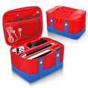 Vadaxx Cute Switch Carry Case for Nintendo Switch/Lite/OLED, Portable Soft Shell Waterproof Protective Storage Travel Carrying Case Messenger Bag Oxford for NS SD Console Dock JoyCons Accessories (Red)