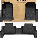 Floor Mats for 2023-2025 2026 Chevy Colorado/GMC Canyon Crew Cab, Custom Fit All Weather TPE Floor Liners with Door Sill Protection, Waterproof Heavy Duty Full Coverage Black